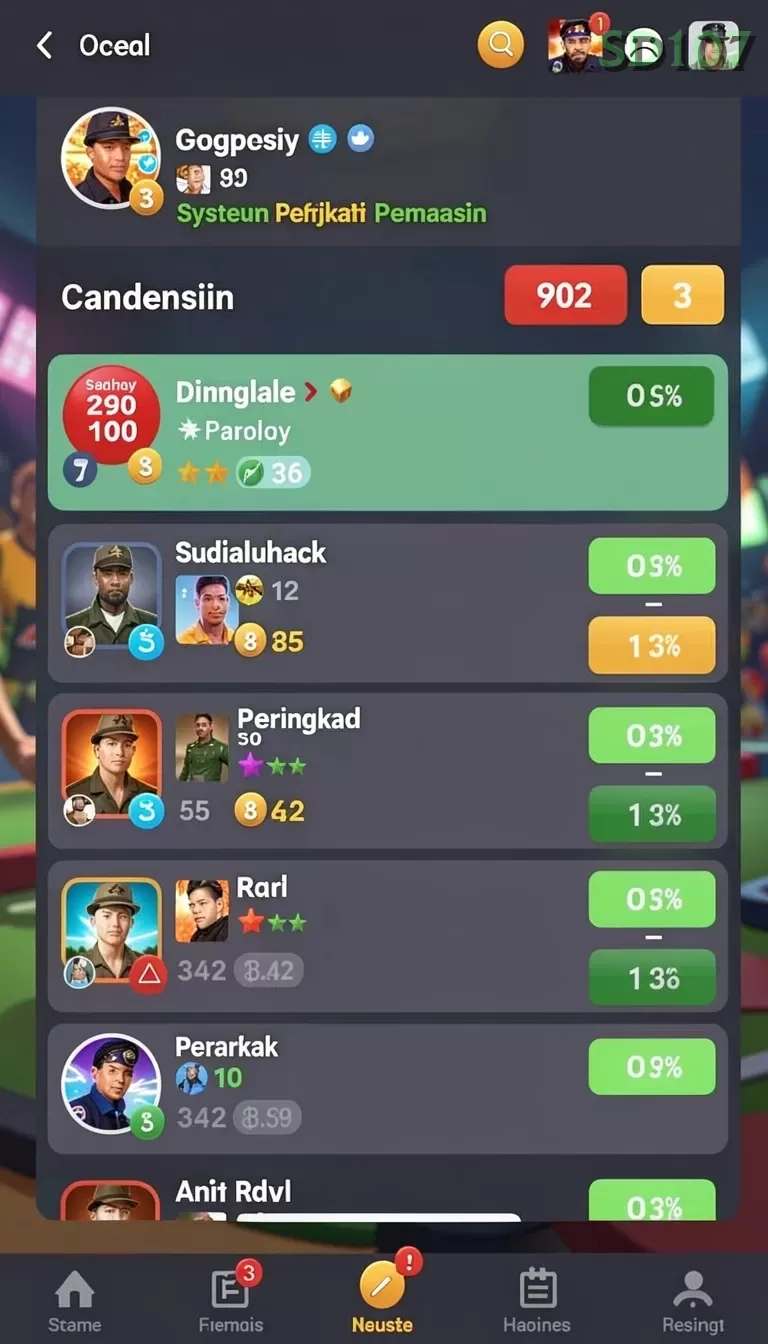 Cuplikan layar CINEMA77 — menu navigasi
